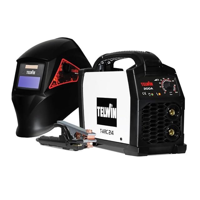 Equipo de soldadura de electrodo Telwin T-Arc 214 con careta, fotografía de producto